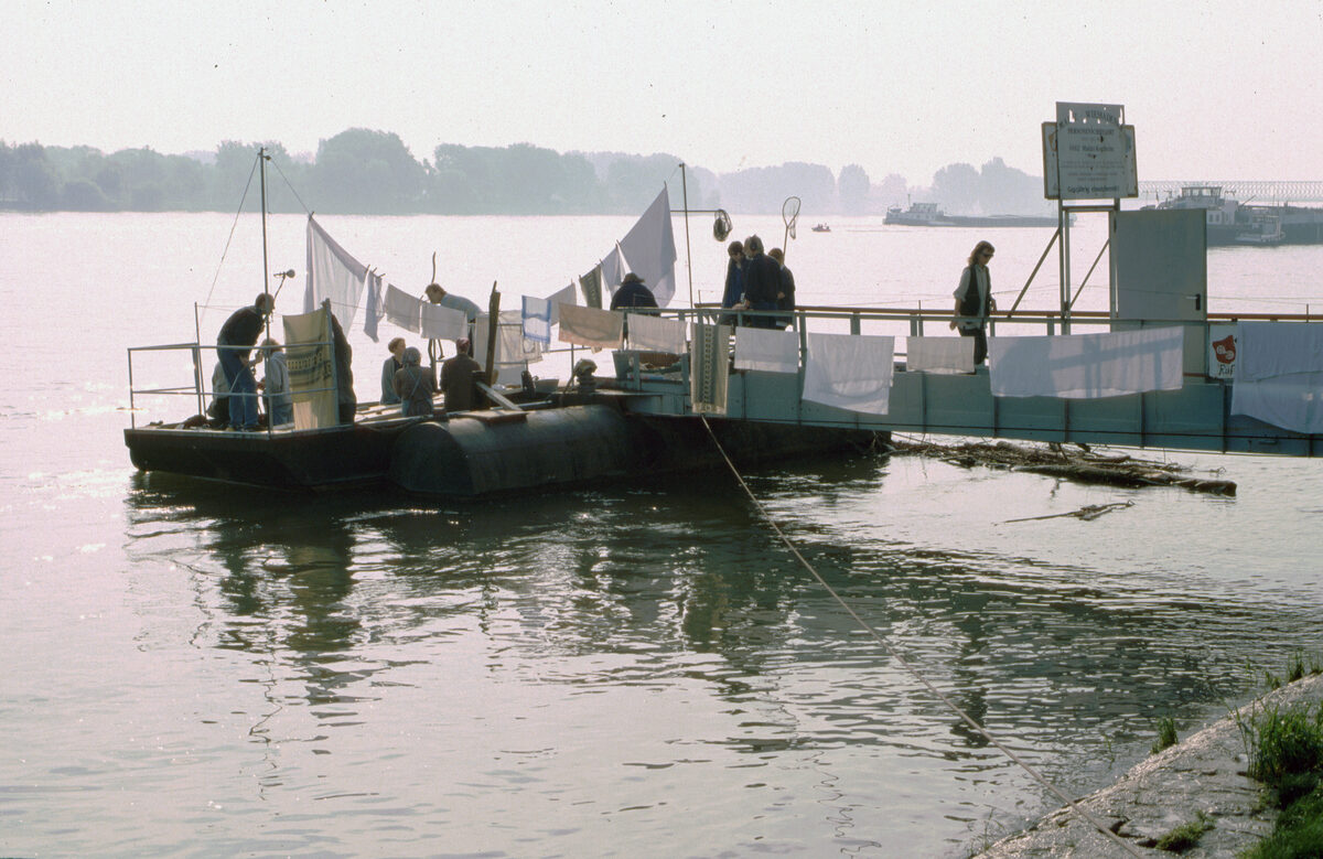 Dreharbeiten auf der „Wäschbrigg“ am Rhein